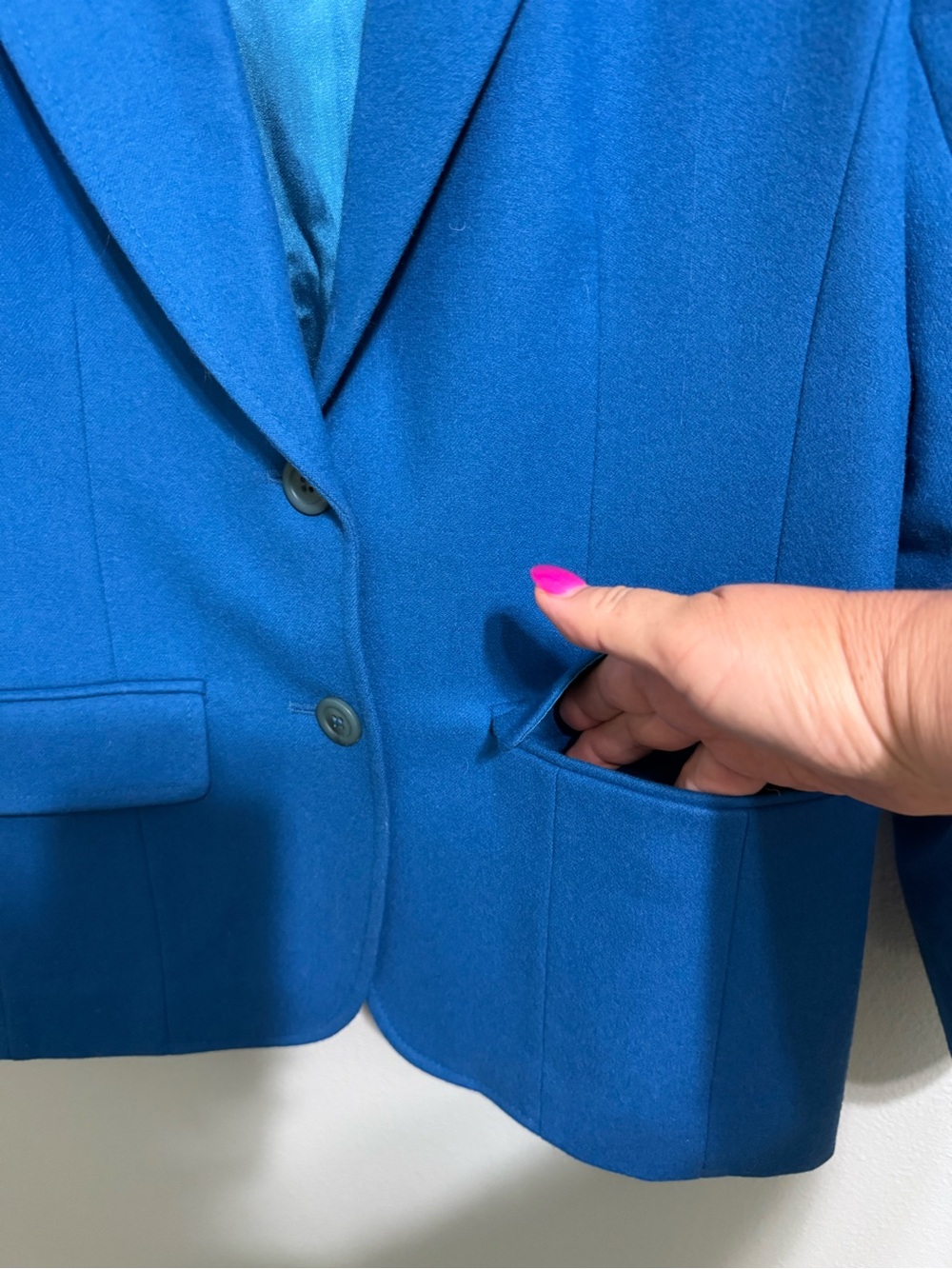 Vintage Pendleton Teal Blue Virgin Wool Blazer Jacket Size 8 - Picture 5 of 13